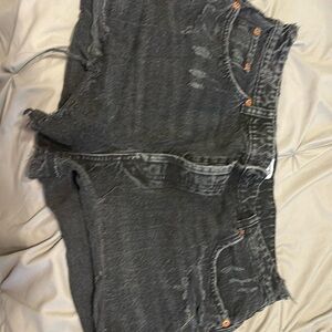 Black cut off shorts